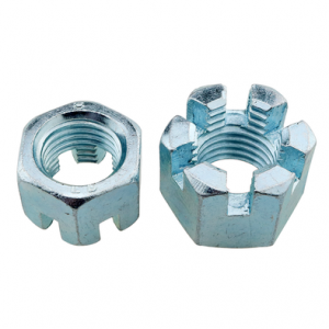3/8" - 24 UNF 2 Pcs Steel Slotted Hex Castle Nuts