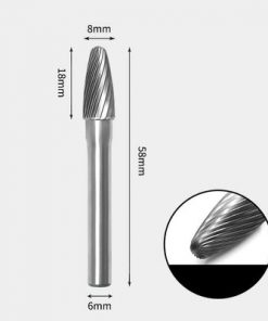 Tungsten Carbide Radius end tree Rotary Burr Single-cut 8 x 18mm