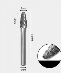 Tungsten Carbide Radius end tree Rotary Burr Double-cut 8 x 18mm