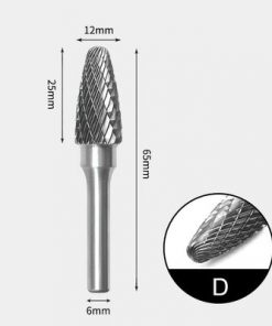 Tungsten Carbide Radius end tree Rotary Burr Double-cut 12 x 25mm