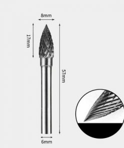 Tungsten Carbide Pointed tree Rotary Burr Double-cut 8 x 17mm
