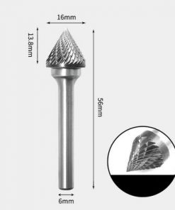 Tungsten Carbide 60 degree included angle Rotary Burr Double-cut 16 x