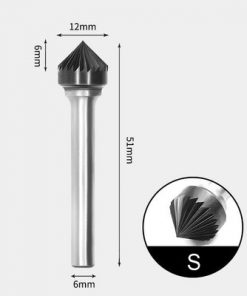 Tungsten Carbide 90 degree included angle Rotary Burr Single-cut 12 x