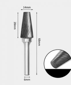 Tungsten Carbide Cone flat end Rotary Burr Single-cut 14 x 28mm