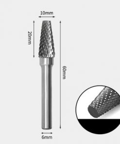 Tungsten Carbide Cone flat end Rotary Burr Double-cut 10 x 20mm