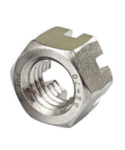 M8 x 1.25mm 5Pcs Stainless Steel Slotted Hex Castle Nuts