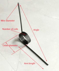 Wire dia. 1.8 mm Outer dia. 11 mm Coils 9 Arm Length 30 mm Torsion Spr