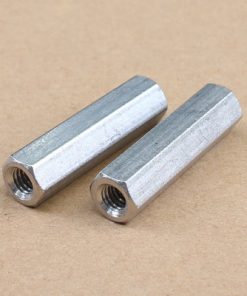 M8 x 1.25 x 60mm 2Pcs 304 Stainless Steel Extra Long Rod Hex Coupling